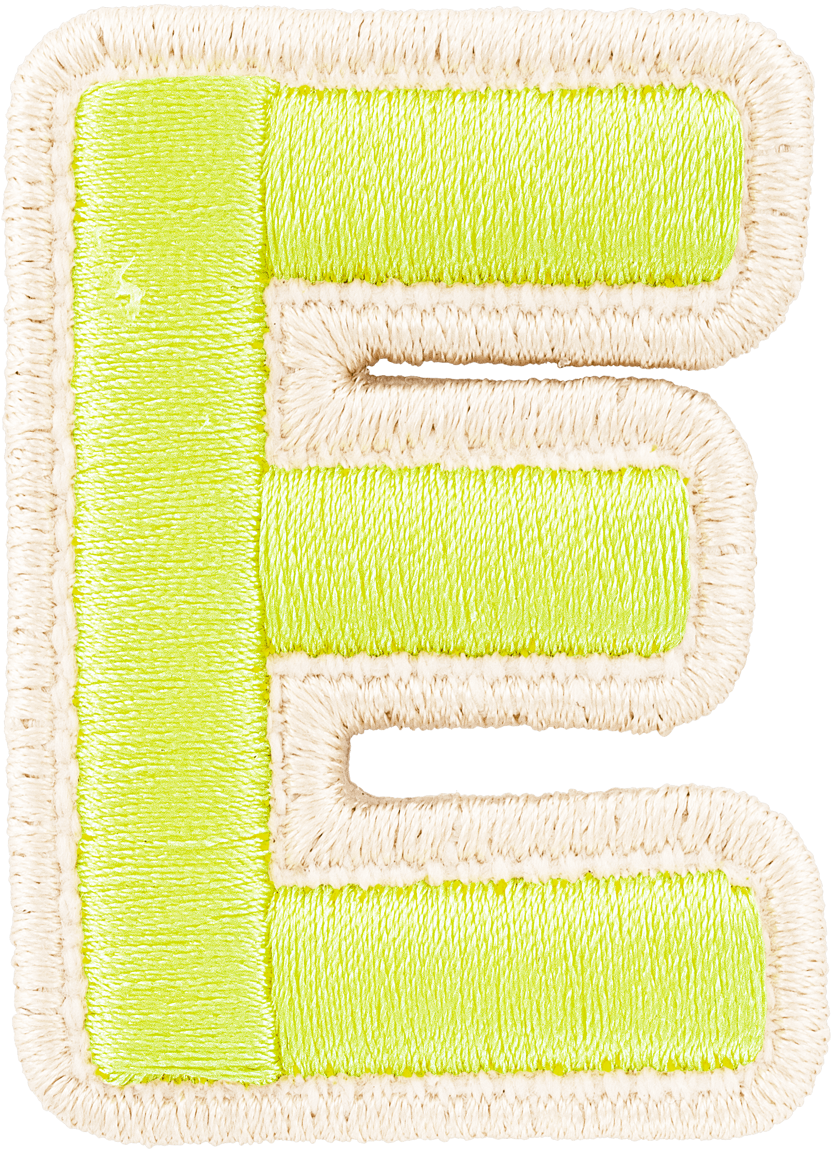 Lime Rolled Embroidery Letter Patch