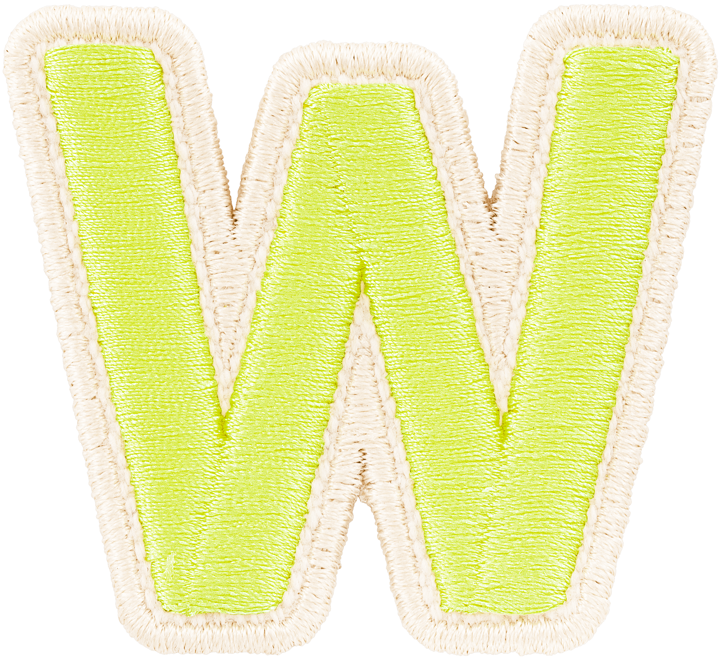 Lime Rolled Embroidery Letter Patch