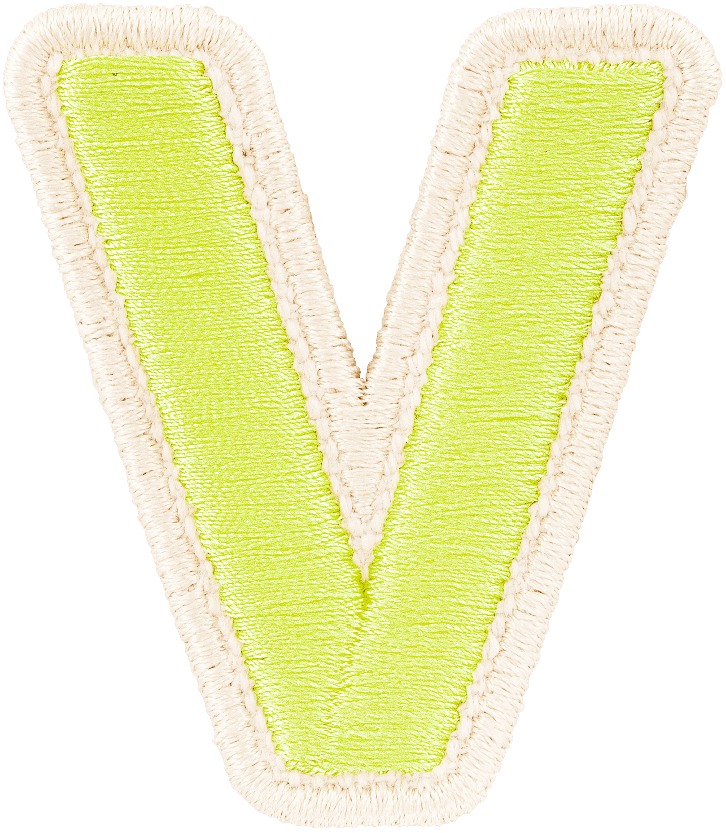 Lime Rolled Embroidery Letter Patch