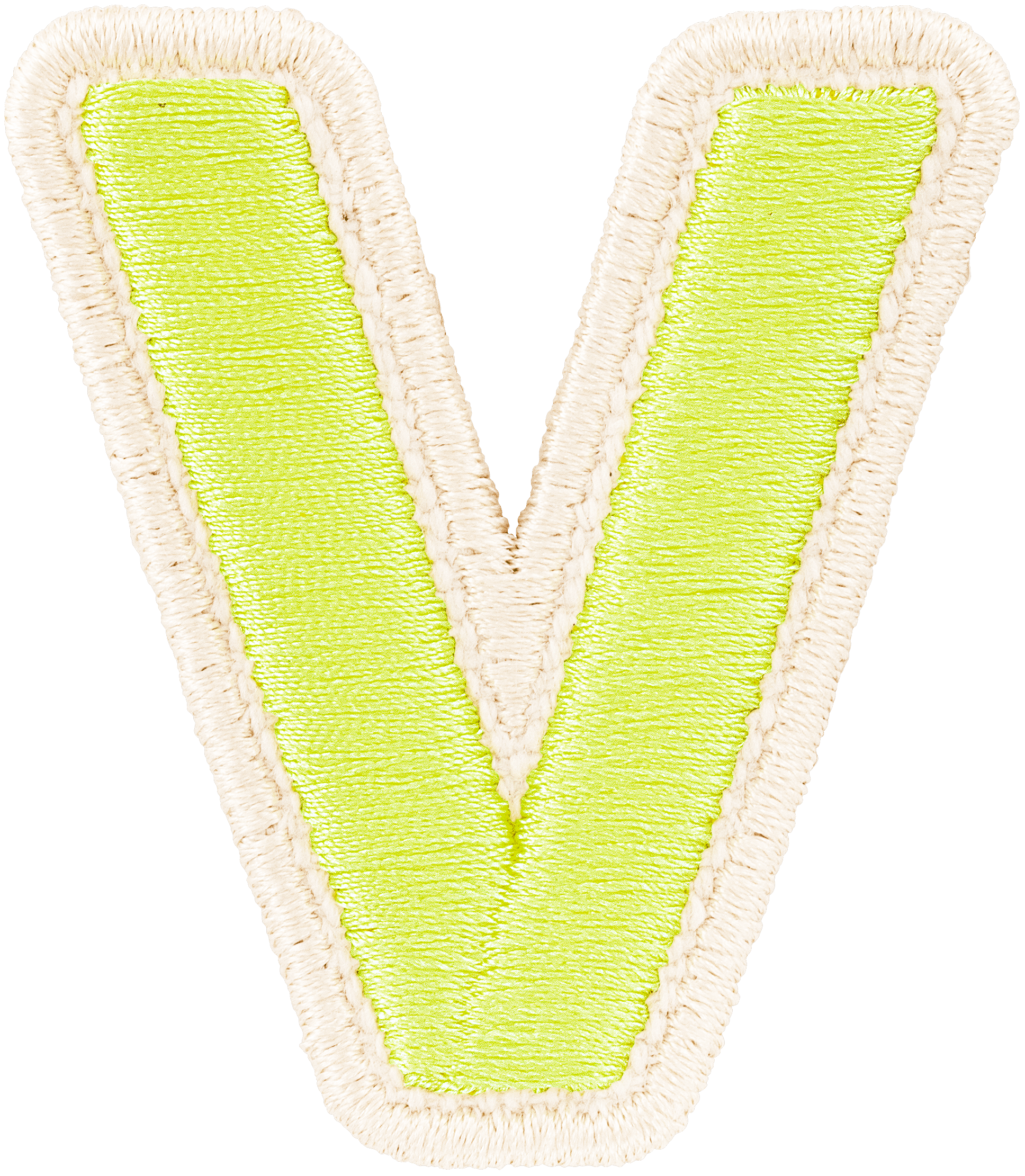 Lime Rolled Embroidery Letter Patch