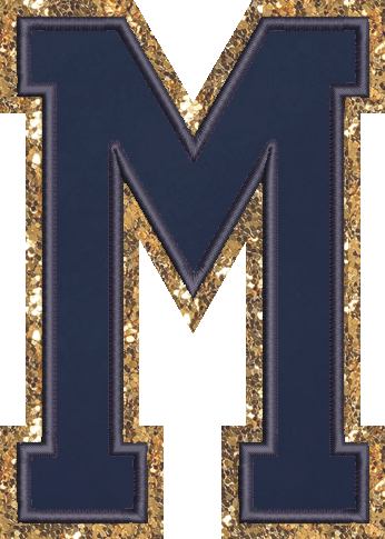 Jumbo Sapphire Glitter Varsity Letter Patch