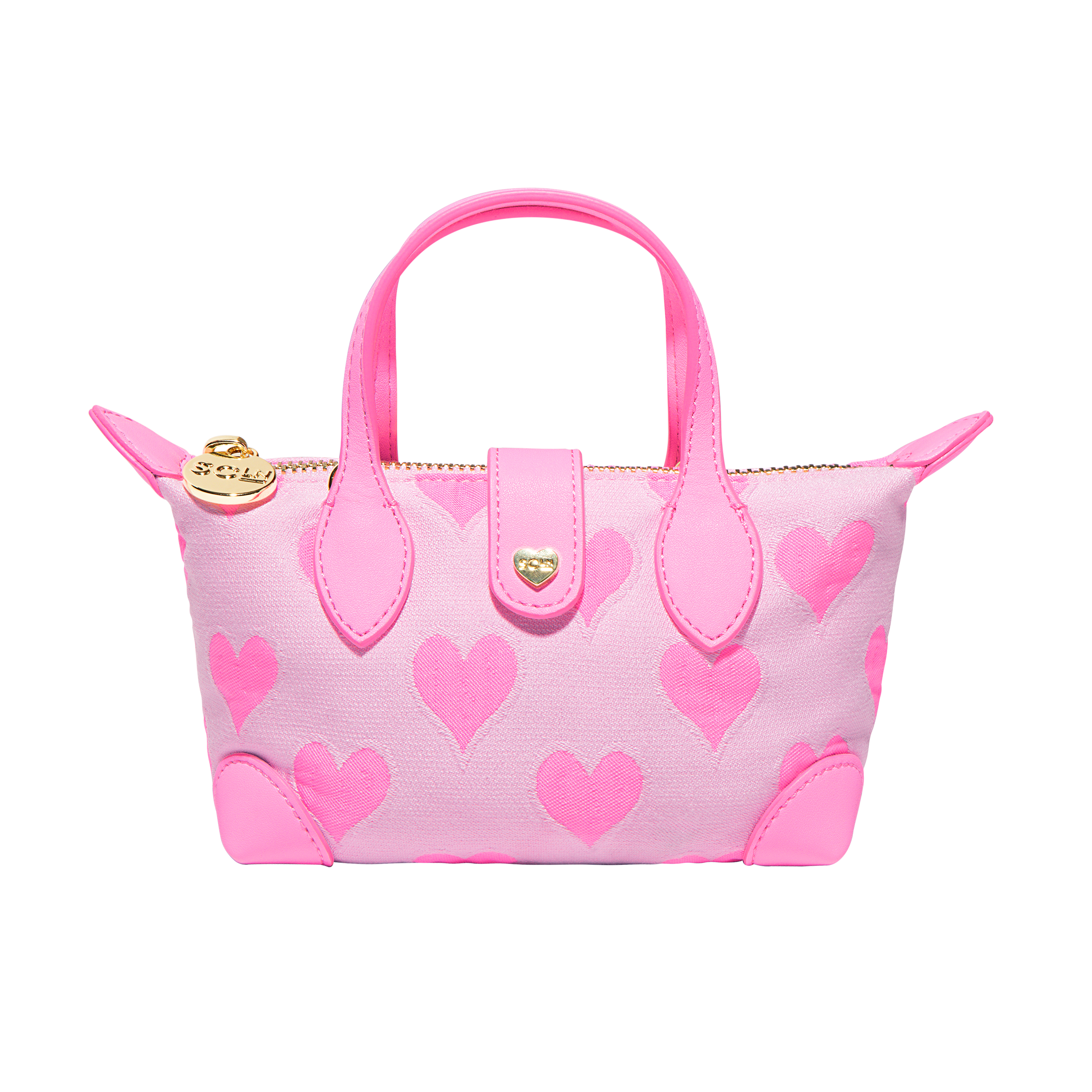 Heart Jacquard Pouchette Crossbody Bag
