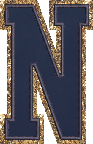 Jumbo Sapphire Glitter Varsity Letter Patch