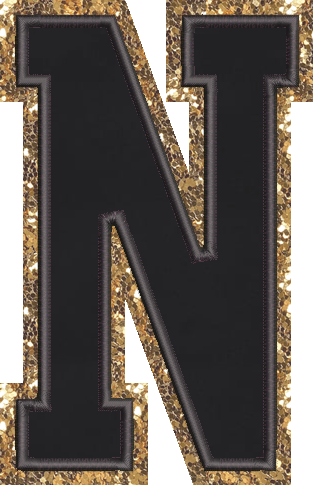 Jumbo Noir Glitter Varsity Letter Patch