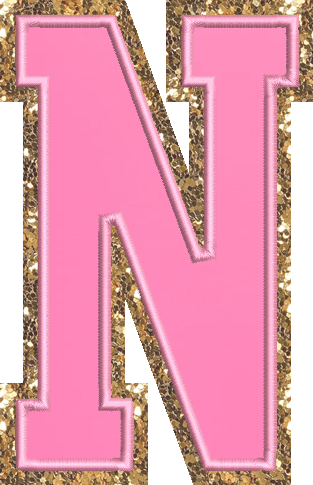 Jumbo Bubblegum Glitter Varsity Letter Patch