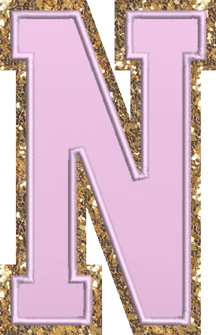 Jumbo Grape Glitter Varsity Letter Patch