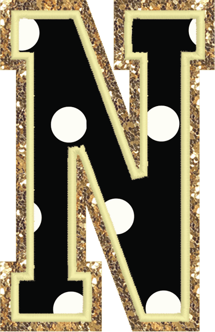 Jumbo Noir Dot Varsity Letter Patch - Stoney Clover Lane