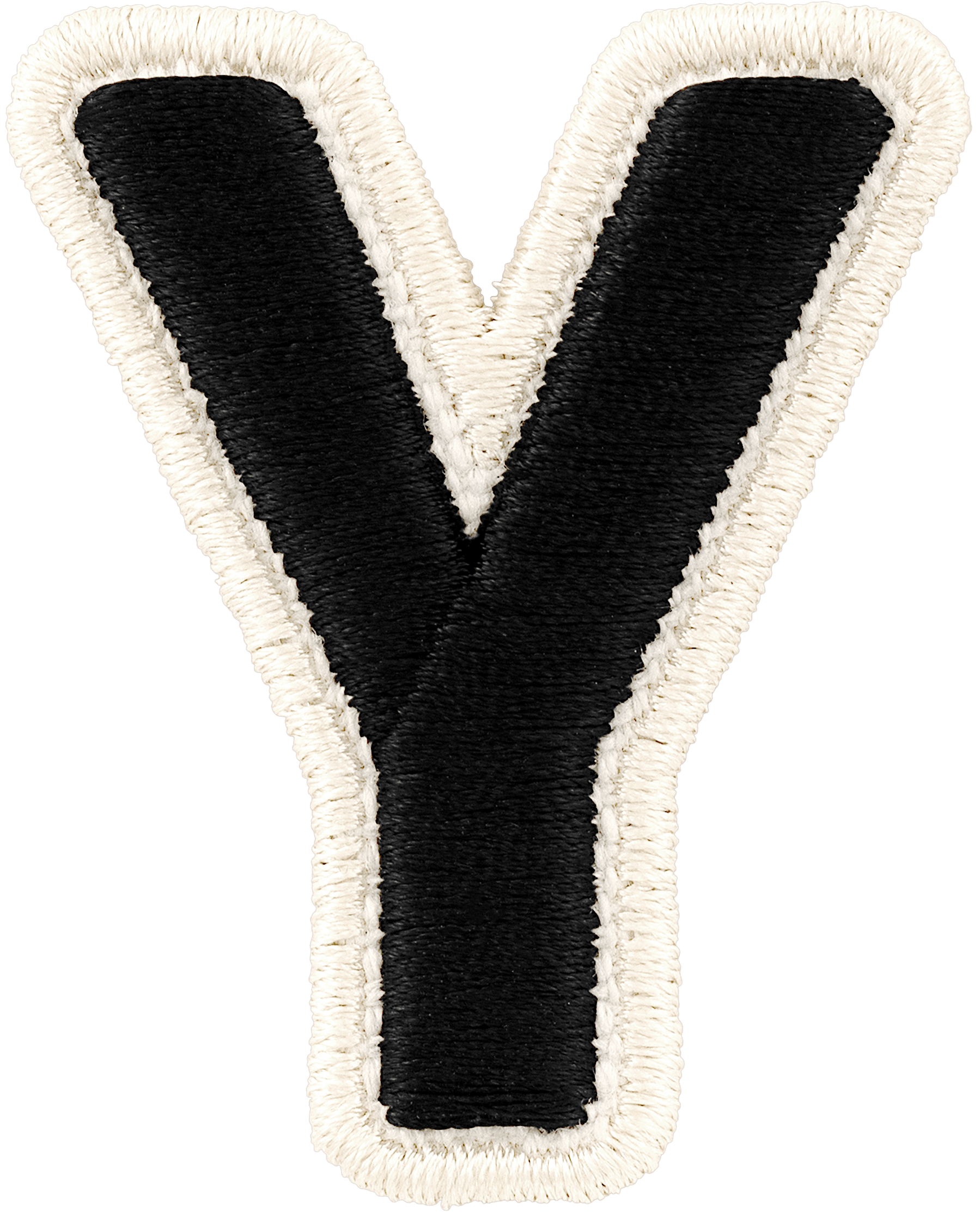 Noir Rolled Embroidery Letter Patch