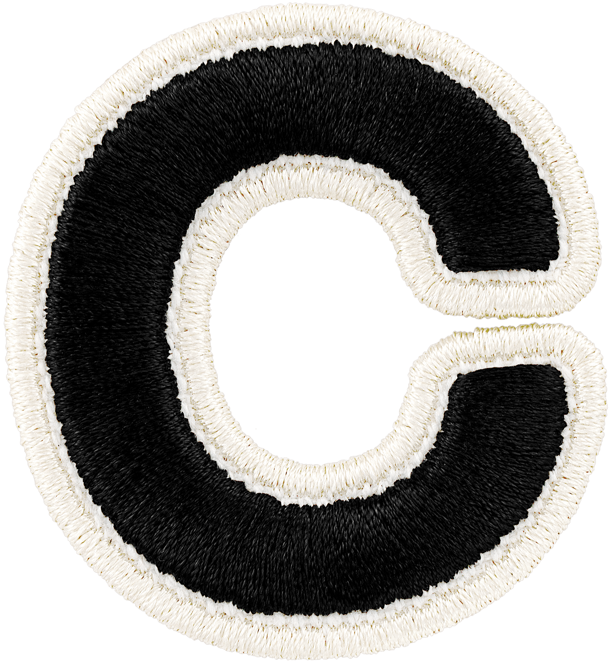 Noir Rolled Embroidery Letter Patch
