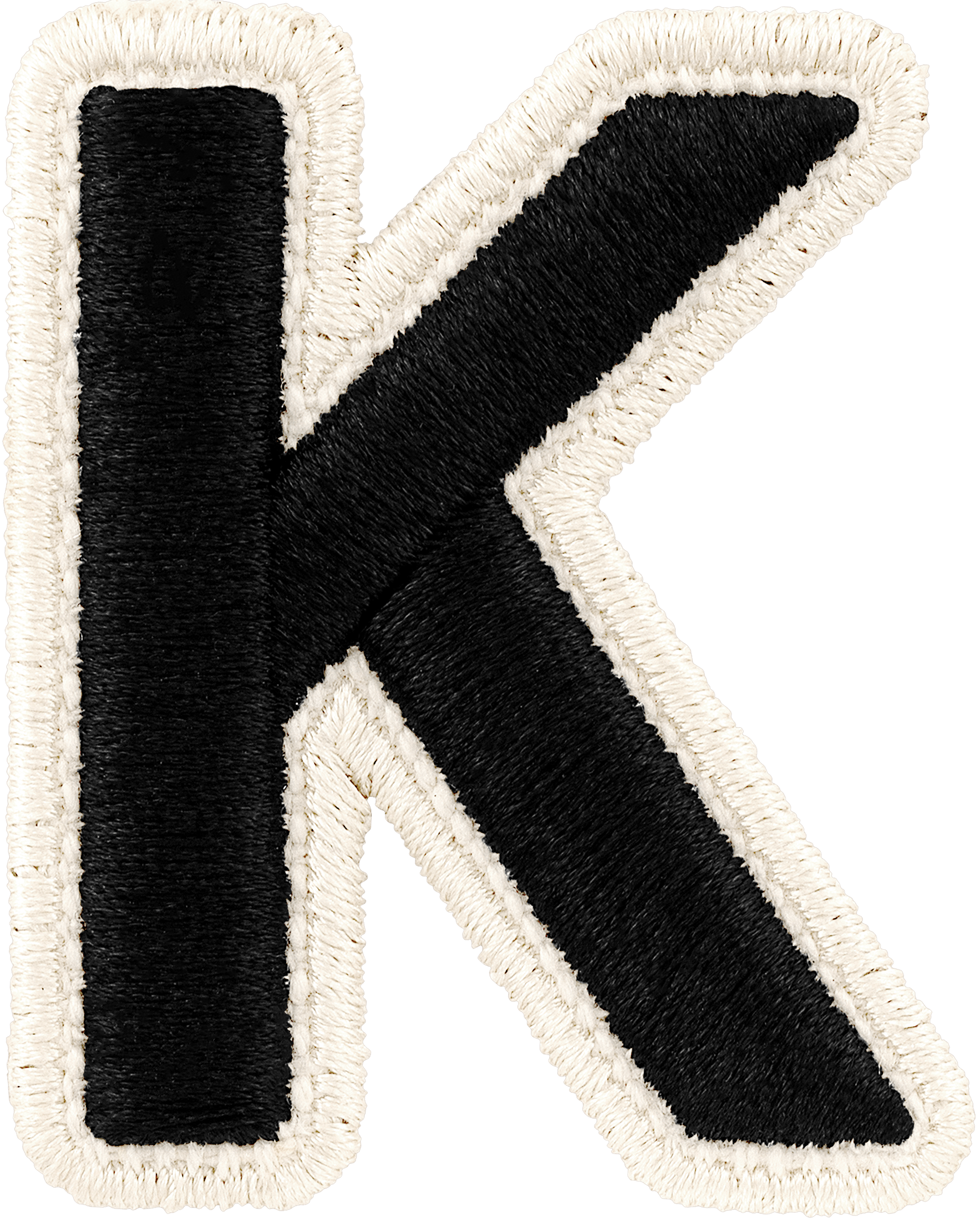 Noir Rolled Embroidery Letter Patch