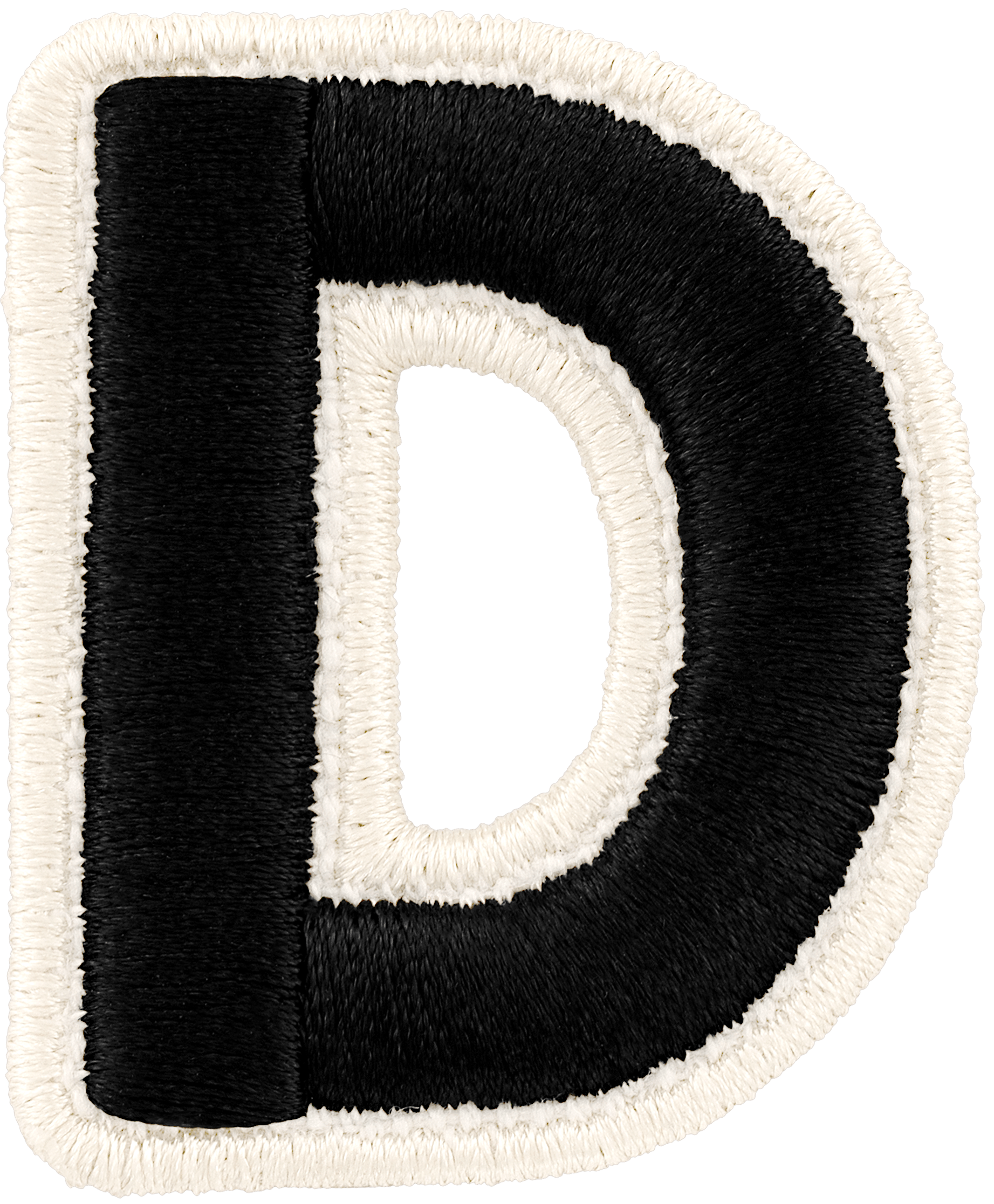 Noir Rolled Embroidery Letter Patch