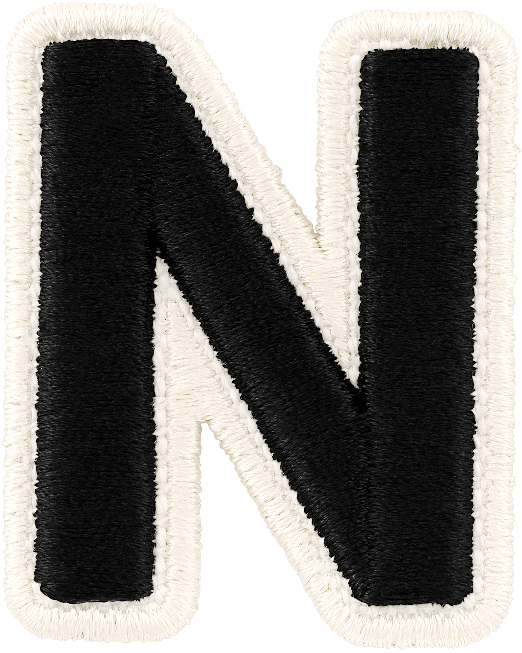 Noir Rolled Embroidery Letter Patch