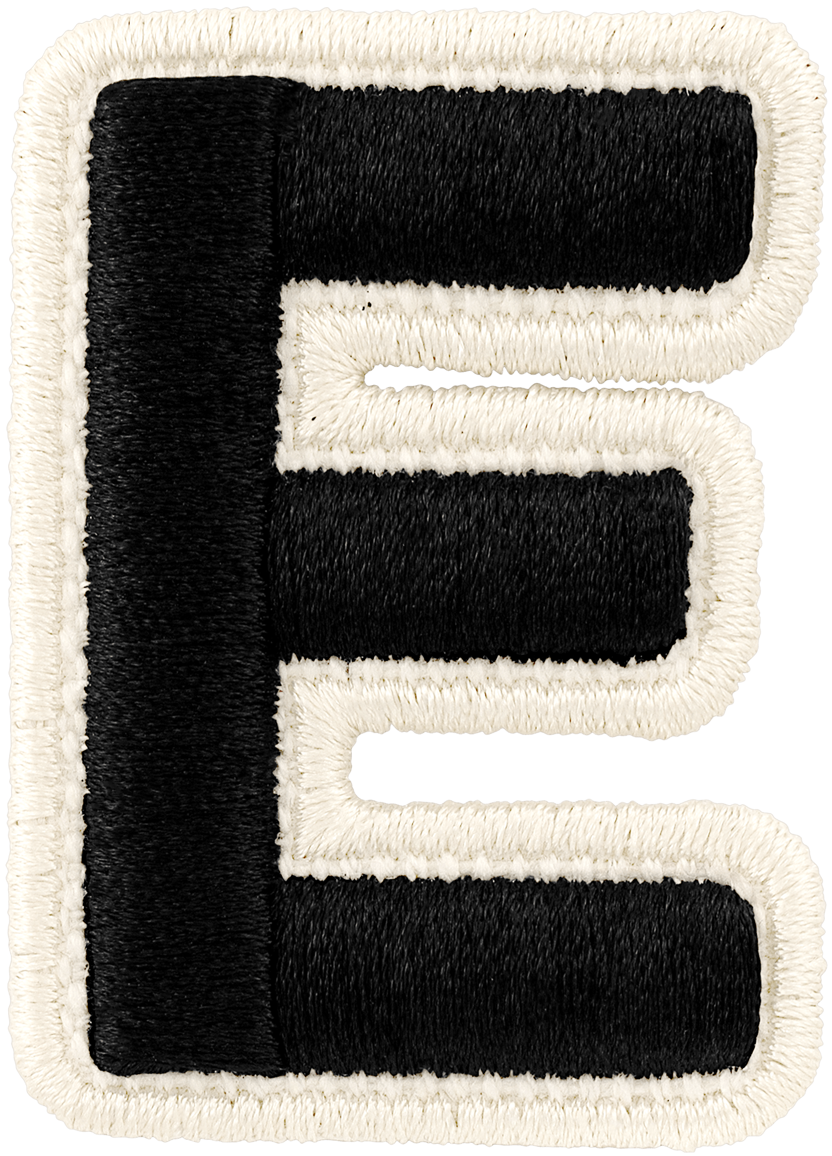 Noir Rolled Embroidery Letter Patch