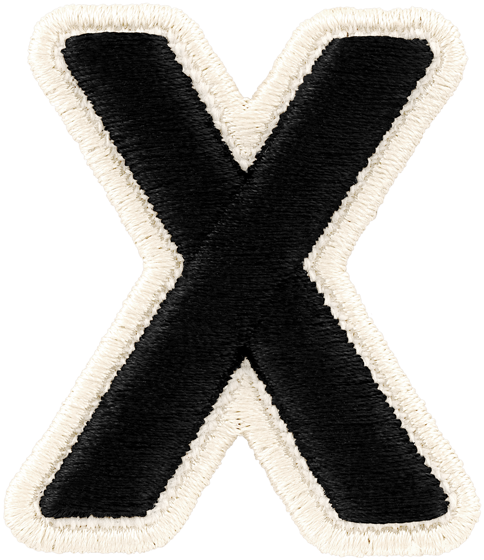 Noir Rolled Embroidery Letter Patch