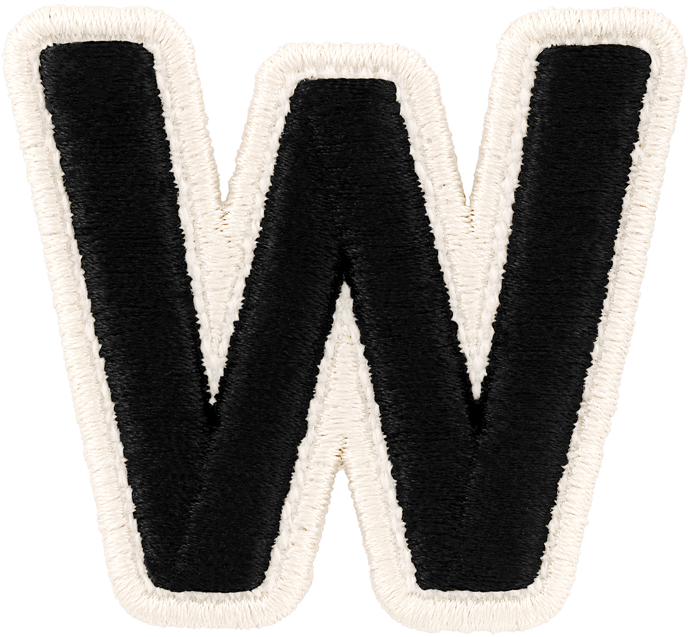 Noir Rolled Embroidery Letter Patch