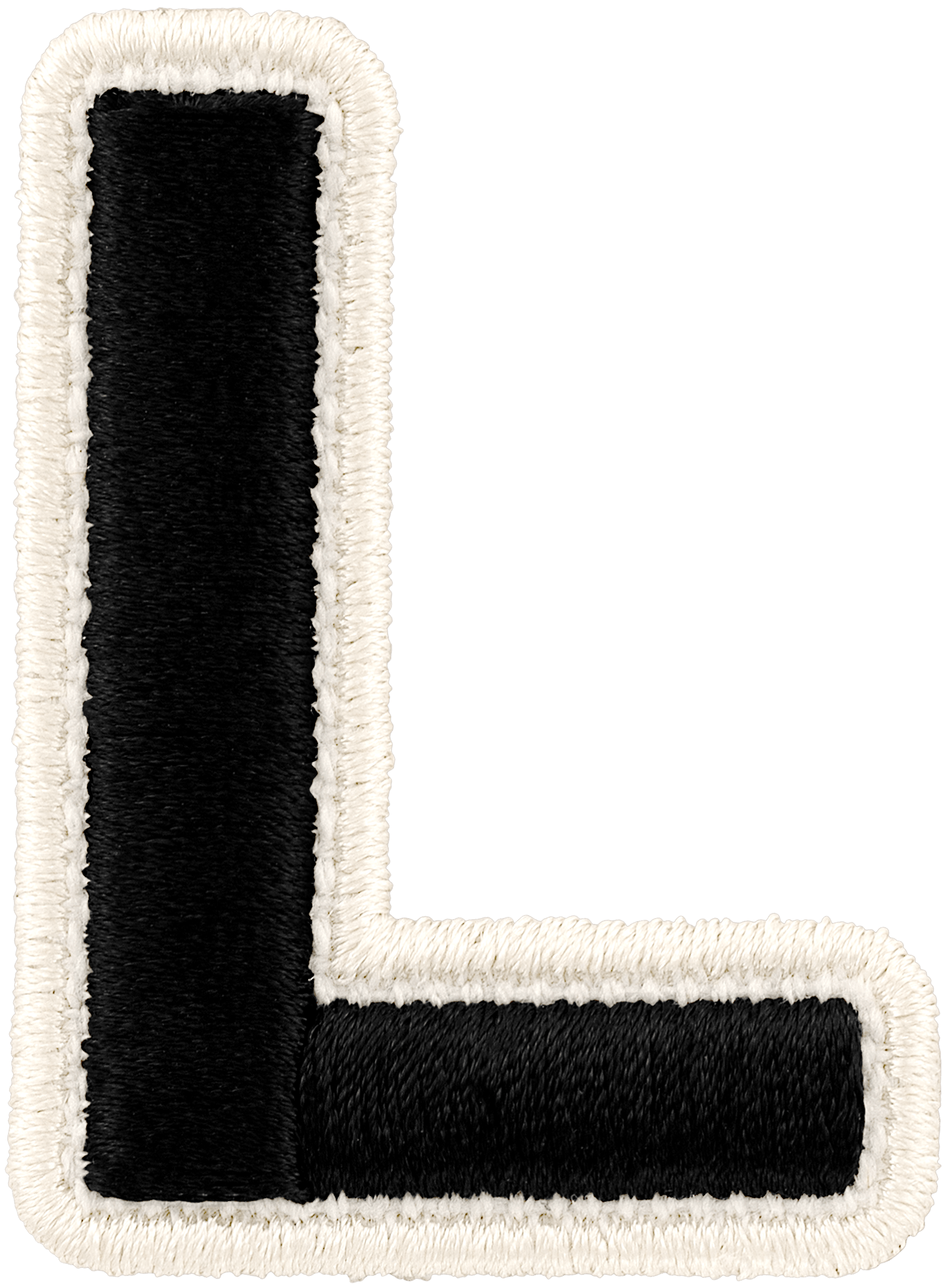Noir Rolled Embroidery Letter Patch