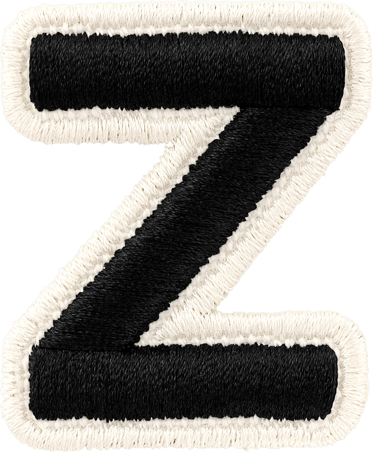 Noir Rolled Embroidery Letter Patch