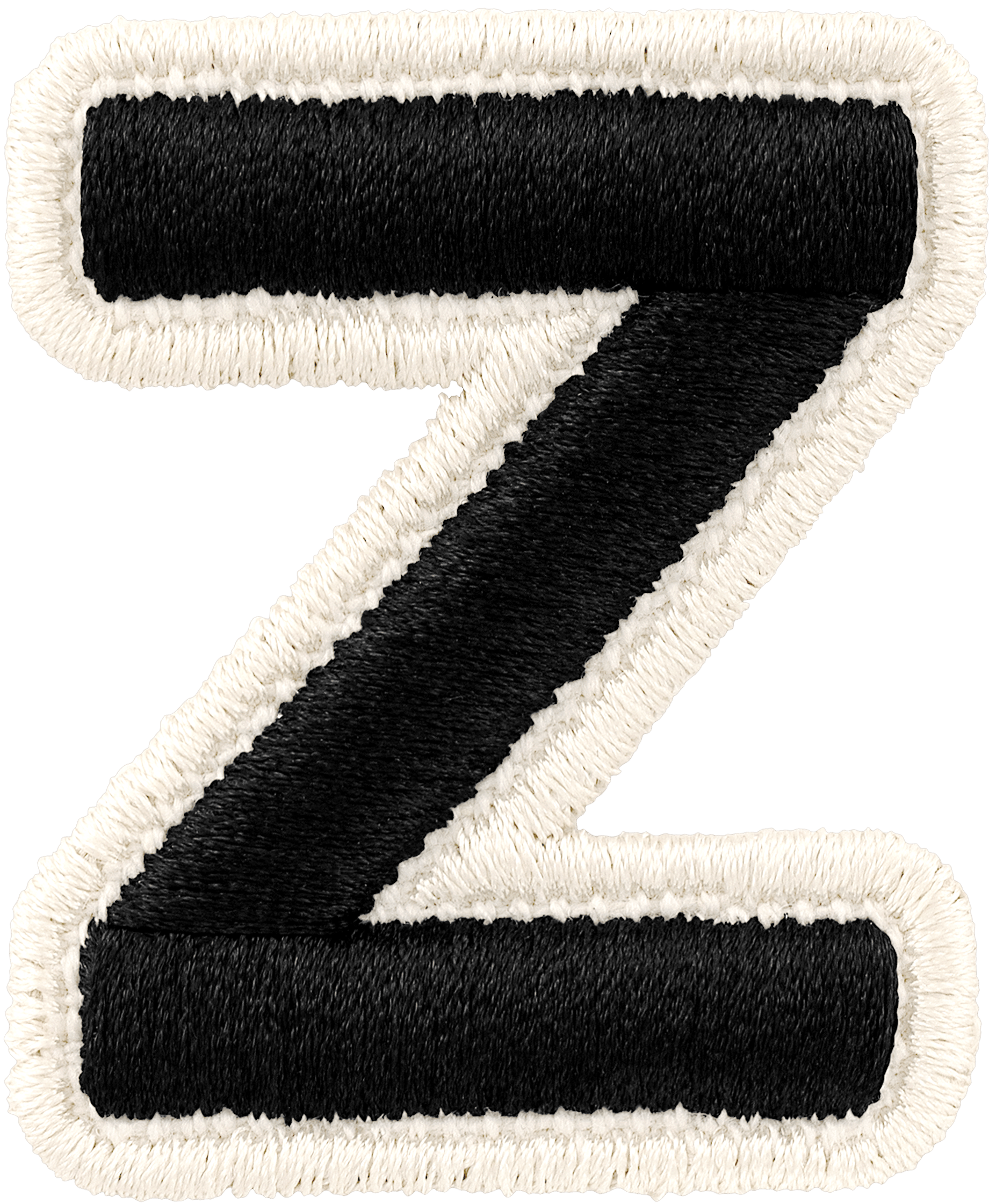 Noir Rolled Embroidery Letter Patch