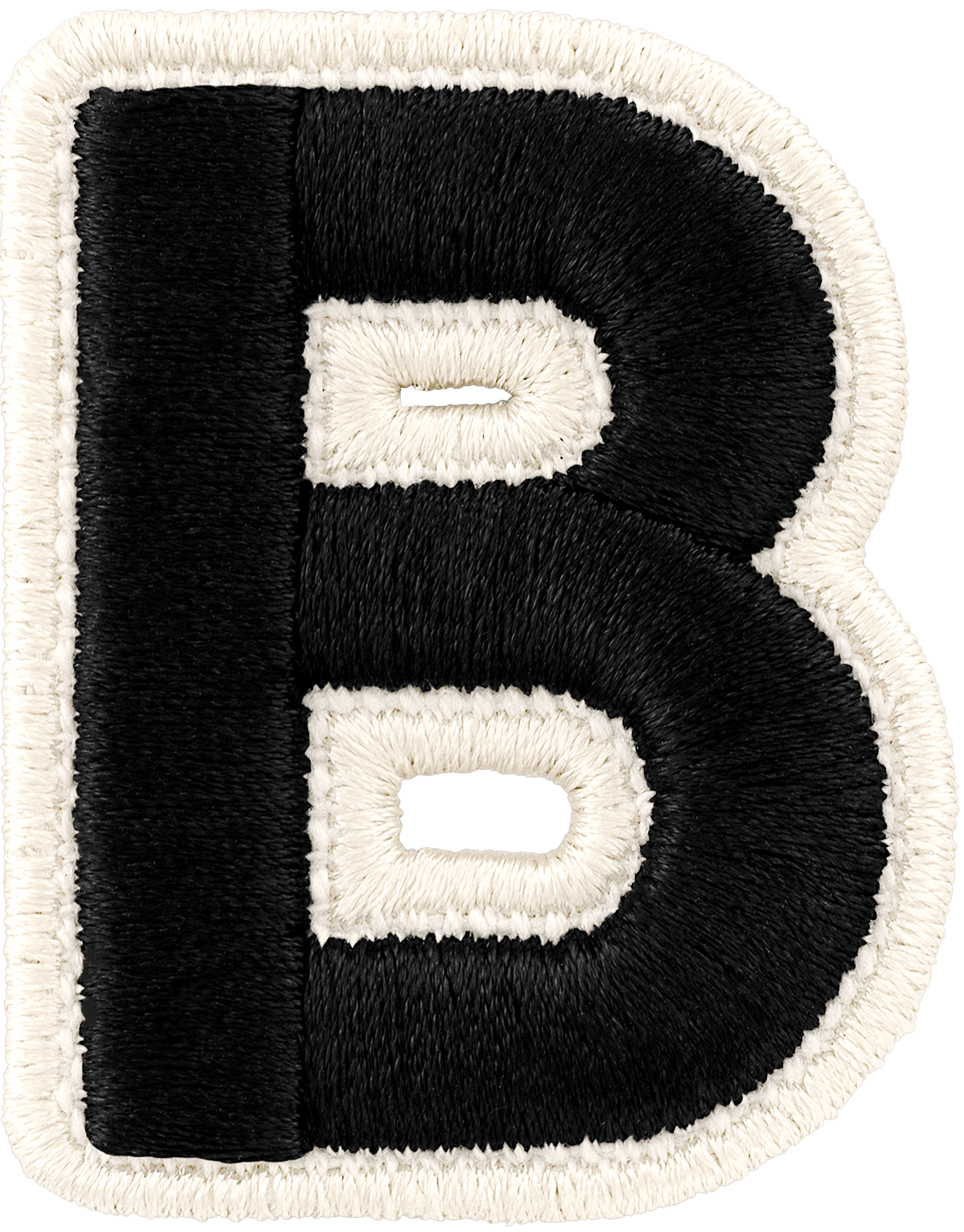 Noir Rolled Embroidery Letter Patch