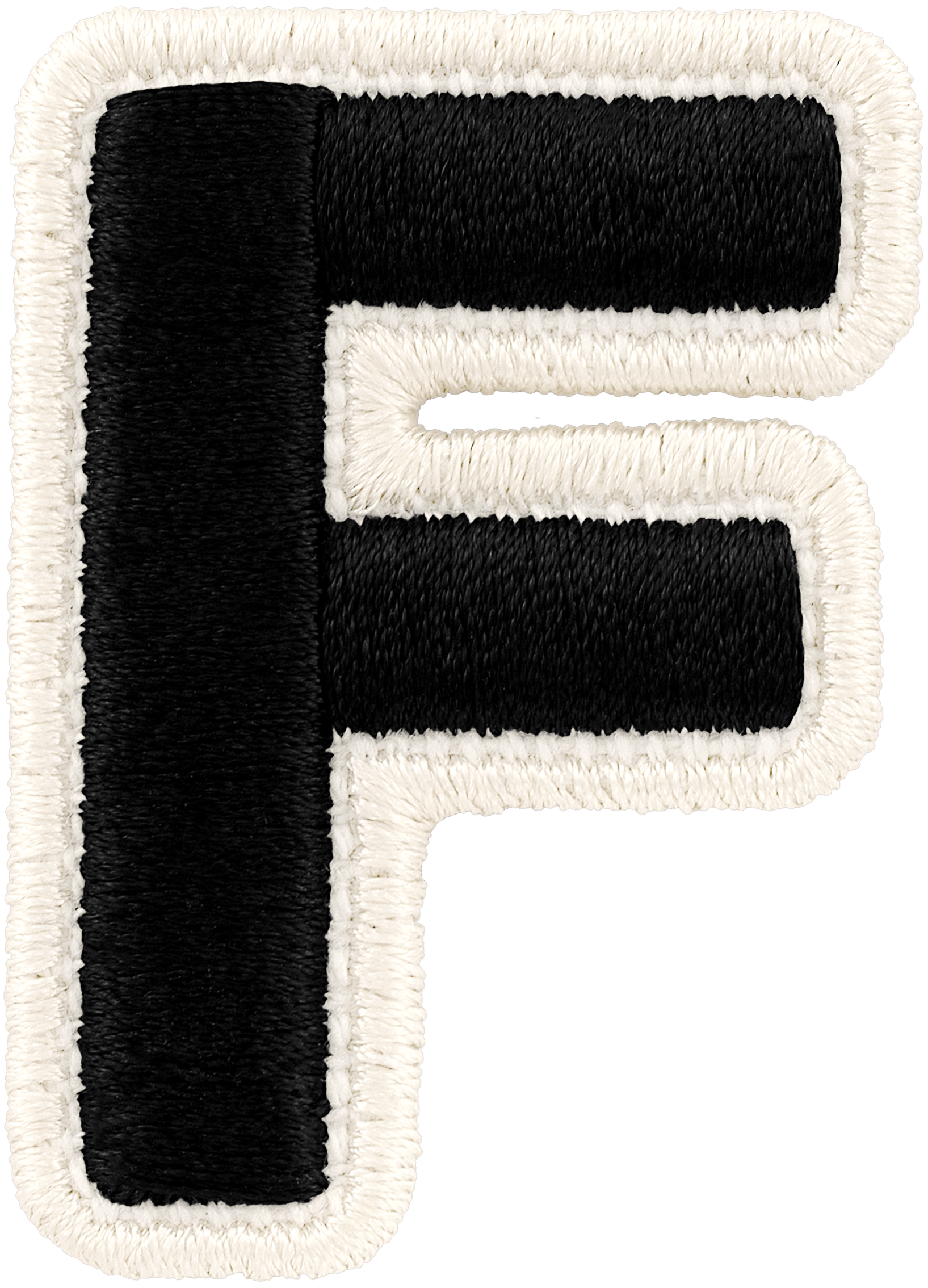 Noir Rolled Embroidery Letter Patch