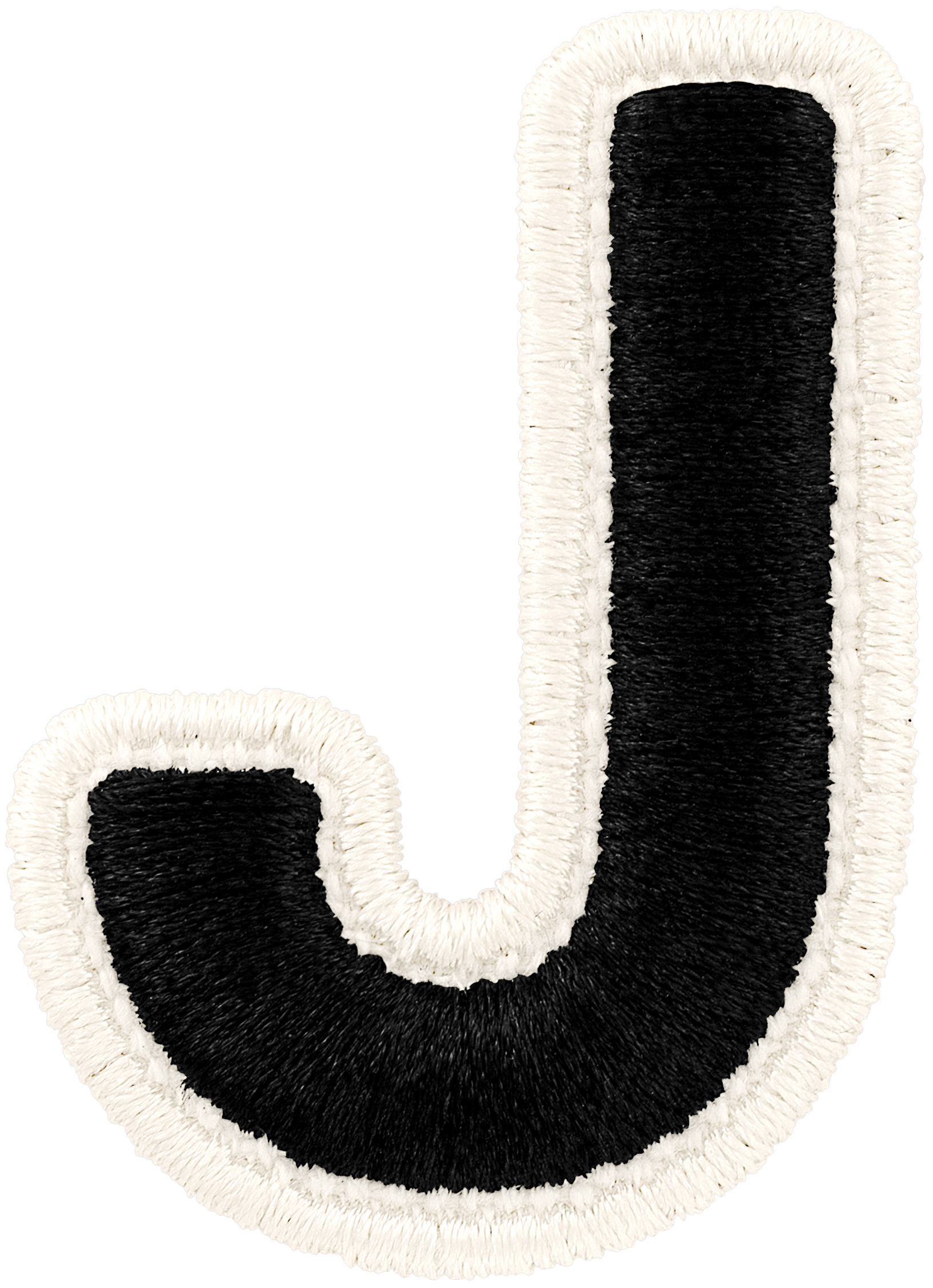 Noir Rolled Embroidery Letter Patch