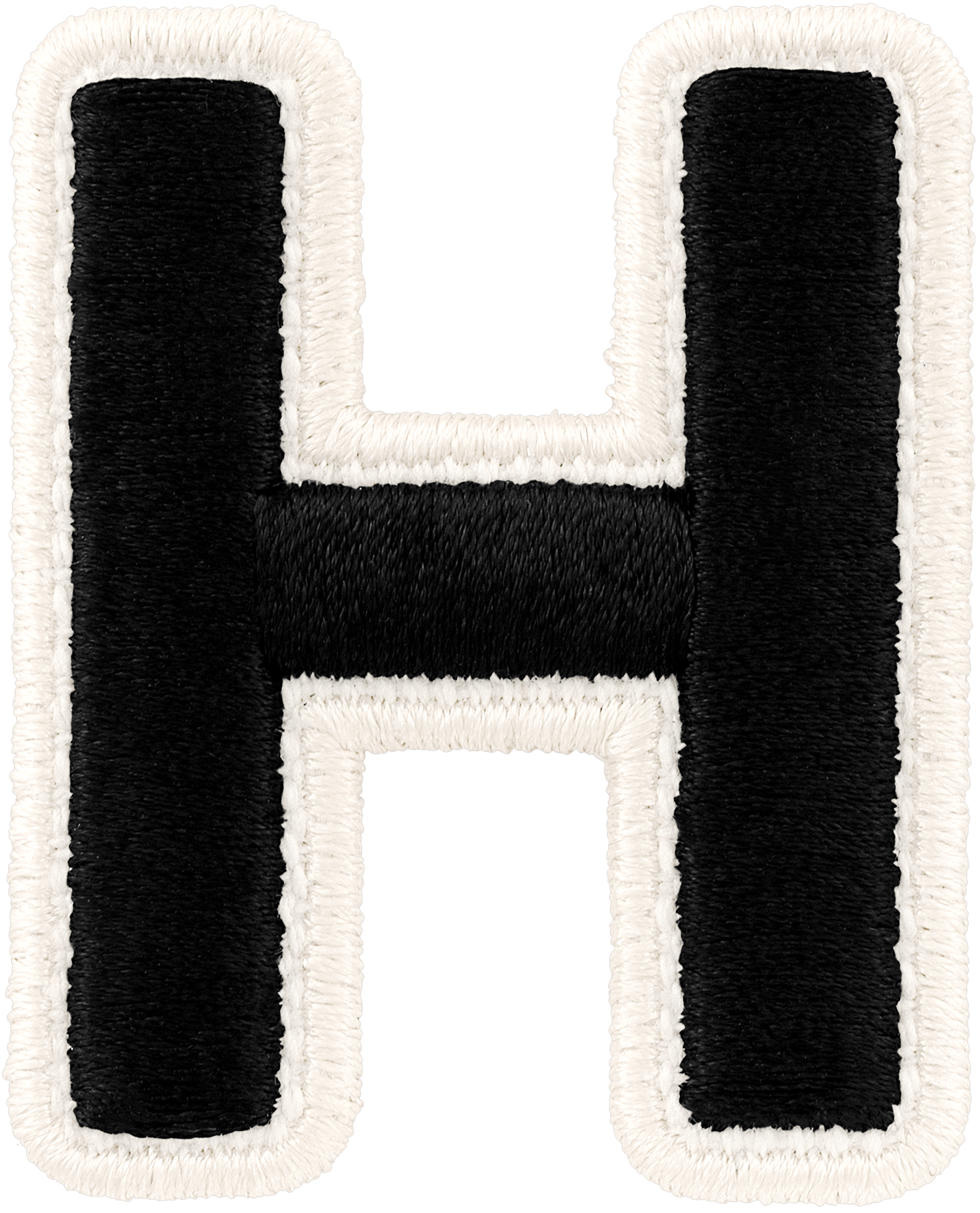 Noir Rolled Embroidery Letter Patch