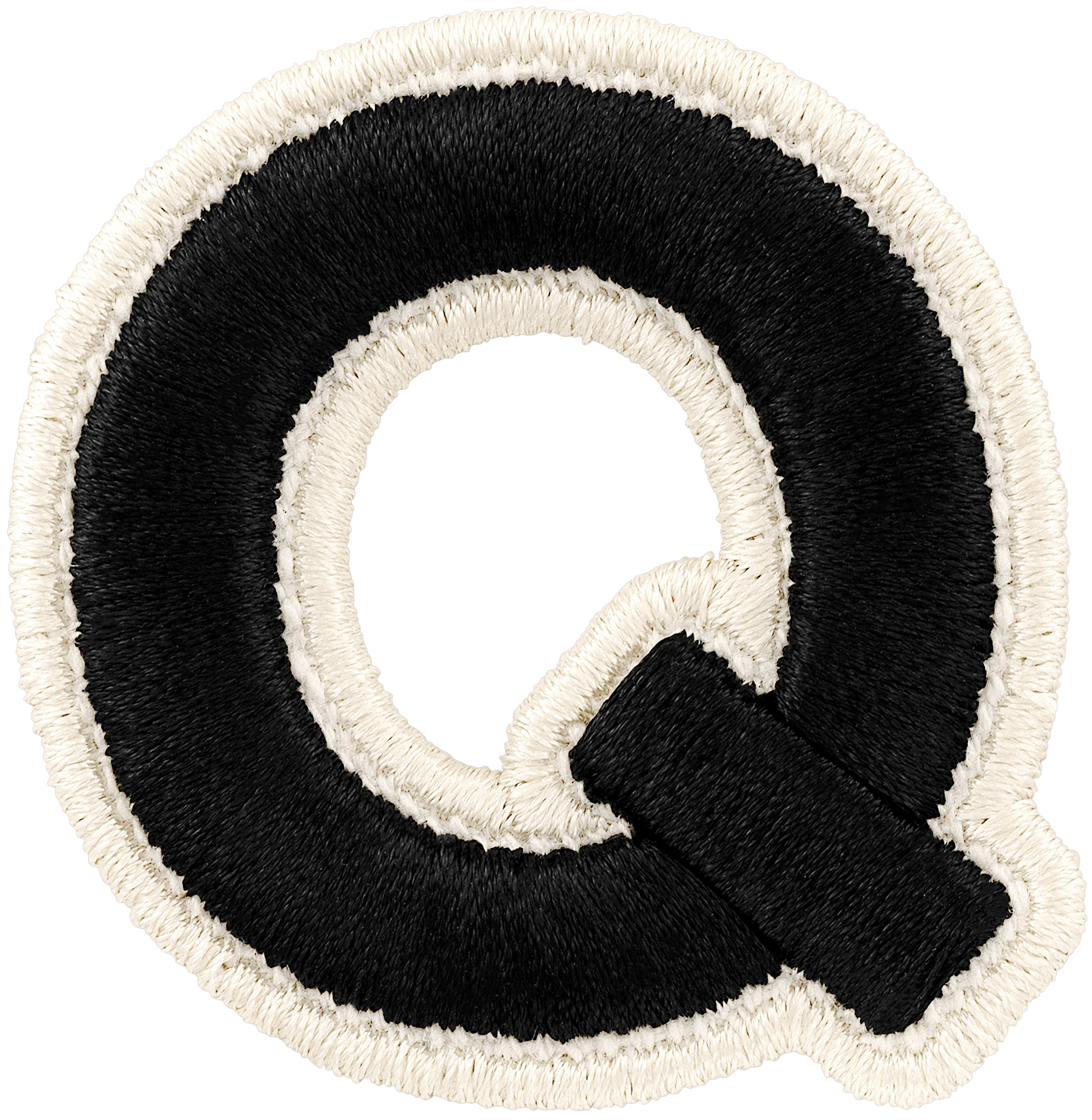 Noir Rolled Embroidery Letter Patch