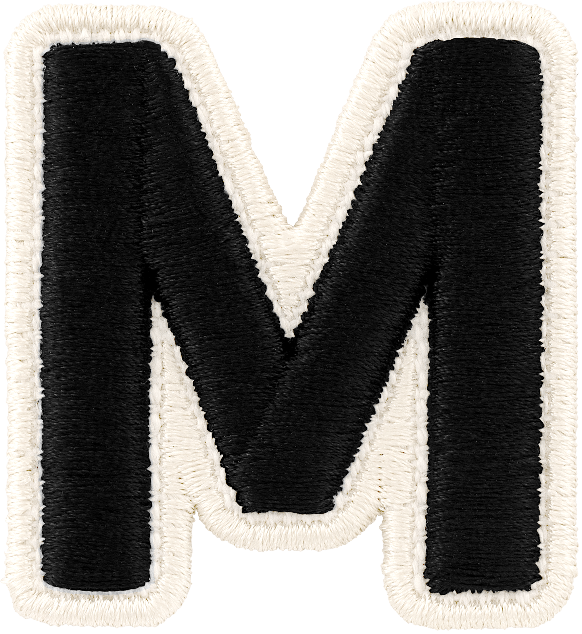 Noir Rolled Embroidery Letter Patch