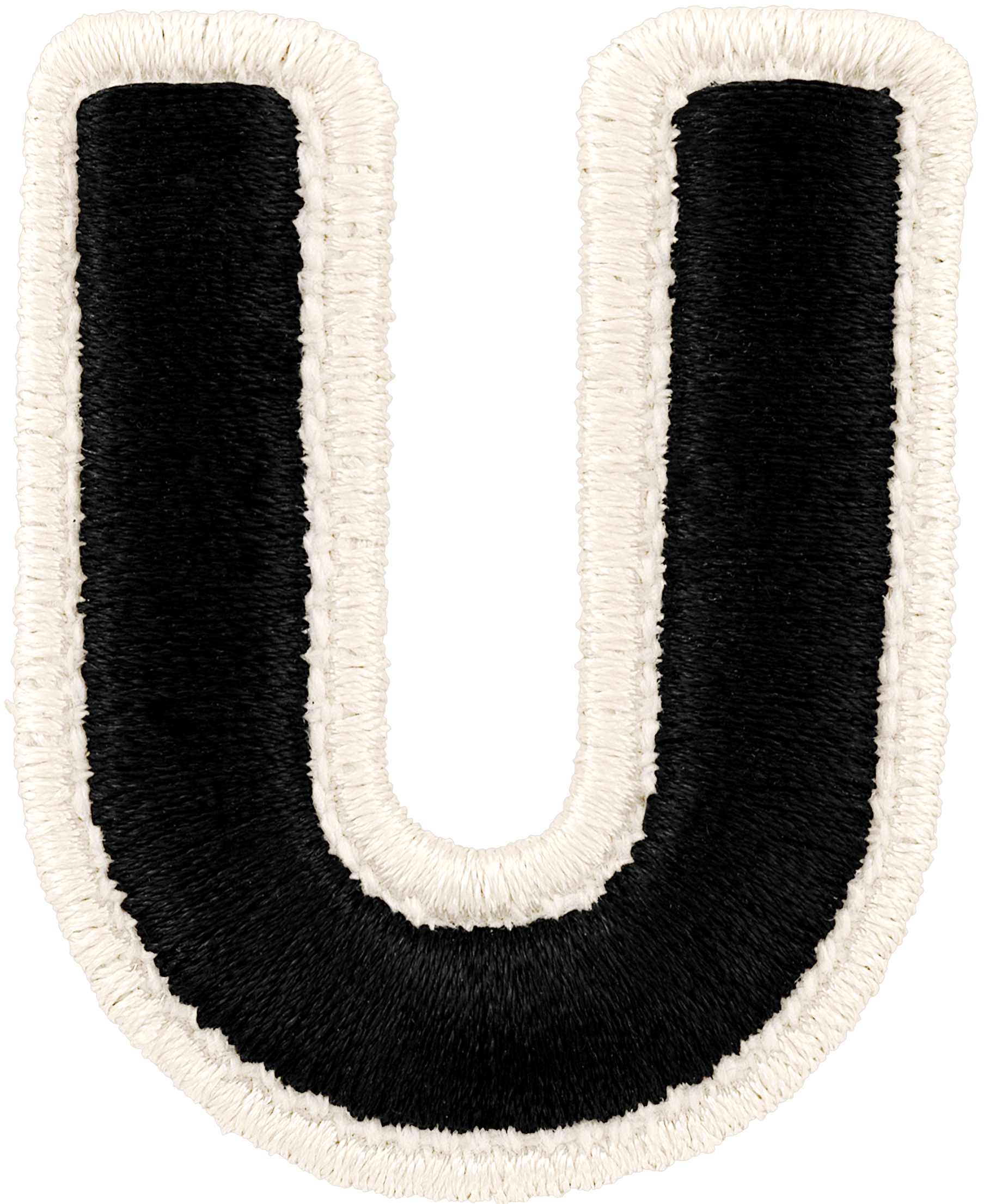 Noir Rolled Embroidery Letter Patch