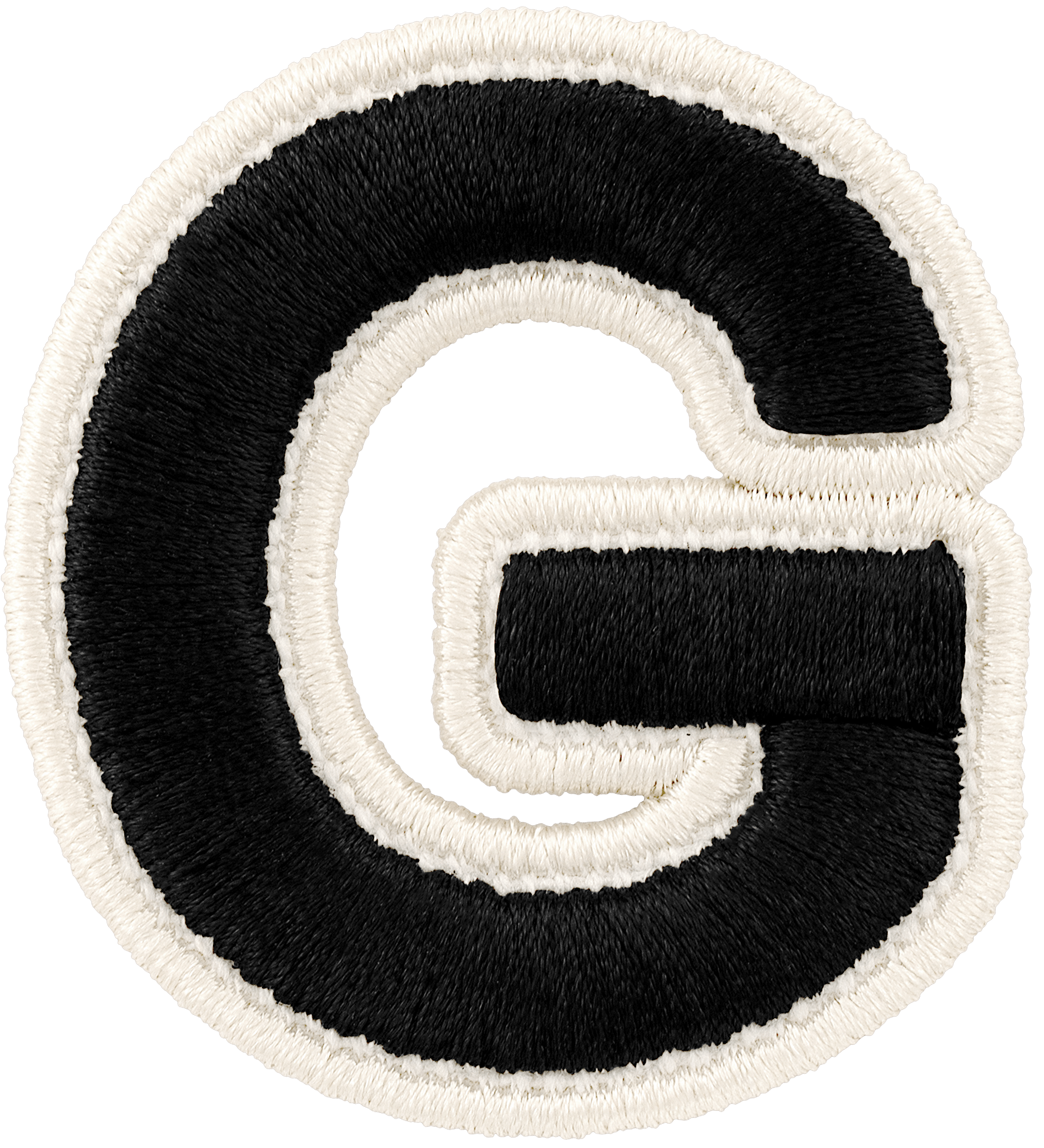 Noir Rolled Embroidery Letter Patch