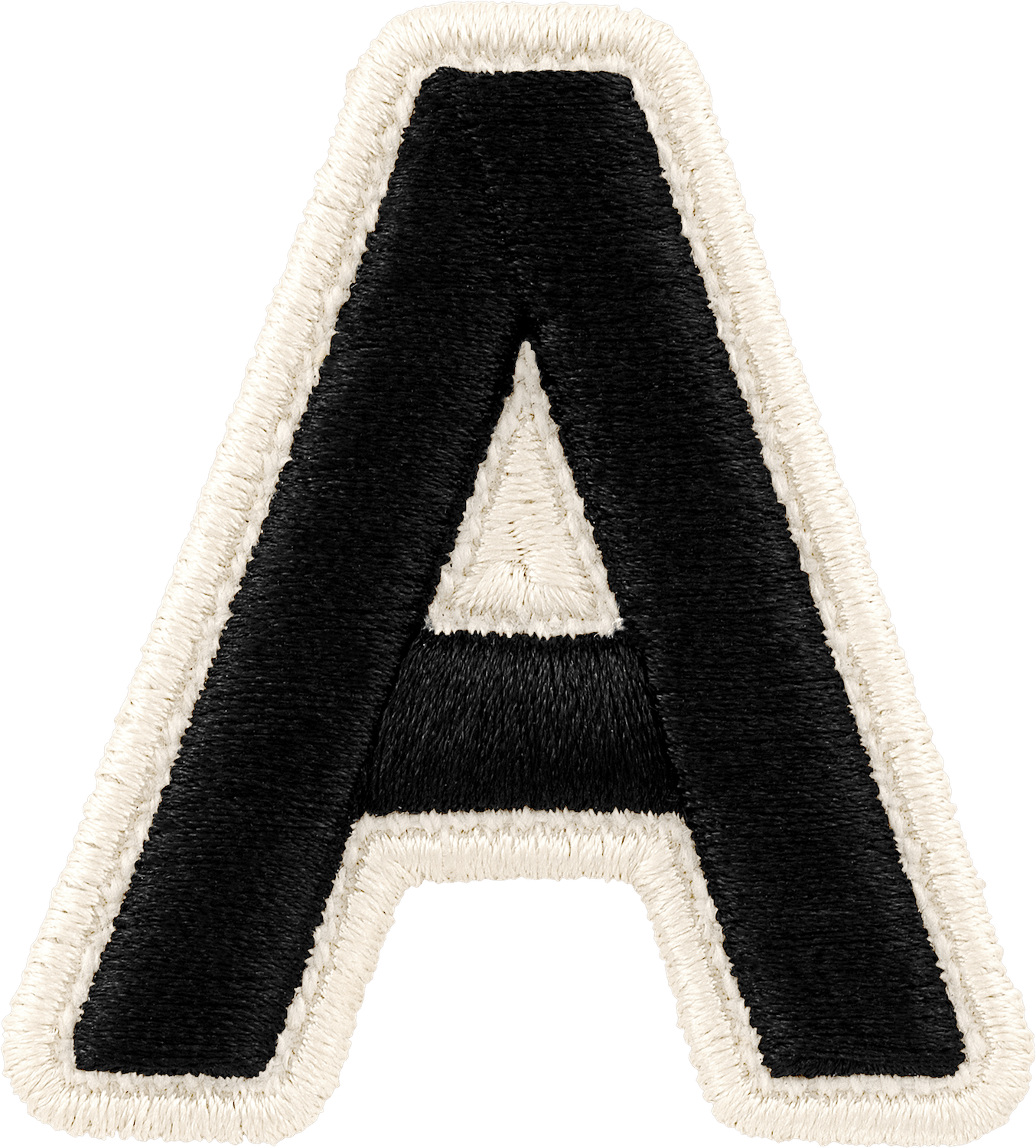 Noir Rolled Embroidery Letter Patch