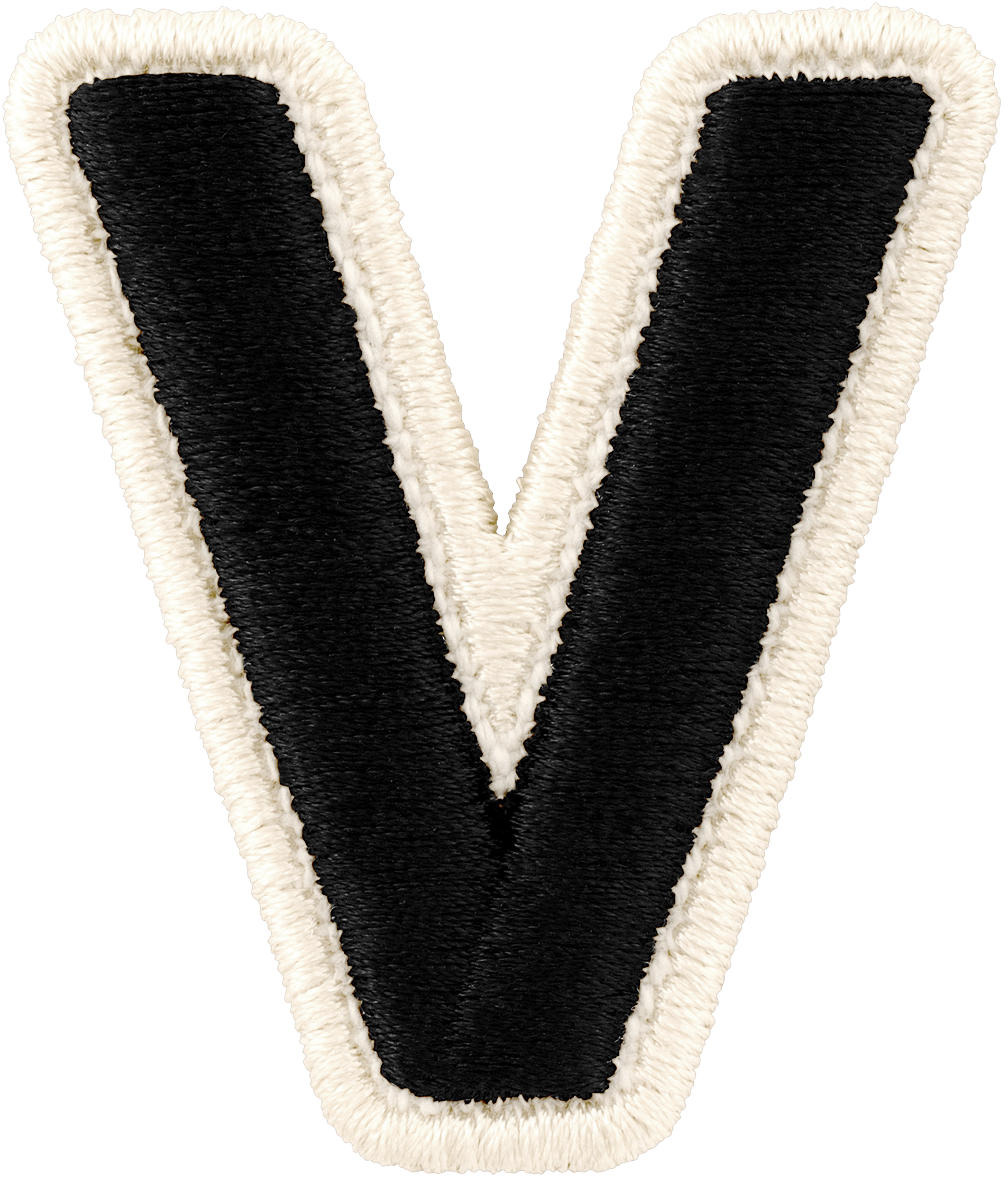 Noir Rolled Embroidery Letter Patch