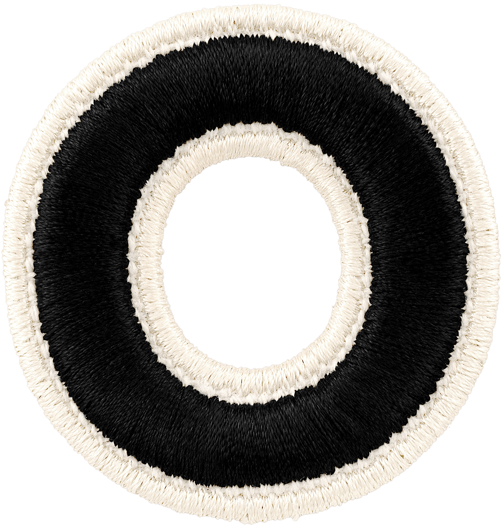 Noir Rolled Embroidery Letter Patch