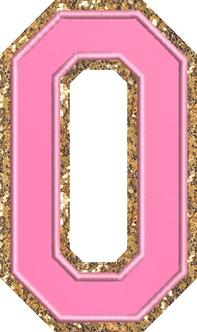 Jumbo Bubblegum Glitter Varsity Letter Patch