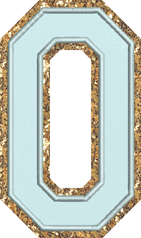 Jumbo Sky Glitter Varsity Letter Patch