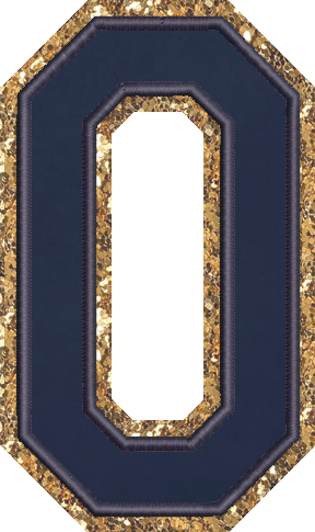 Jumbo Sapphire Glitter Varsity Letter Patch