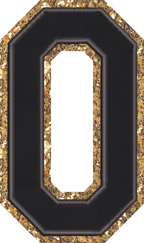 Jumbo Noir Glitter Varsity Letter Patch