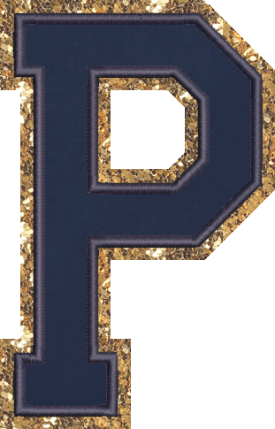 Jumbo Sapphire Glitter Varsity Letter Patch
