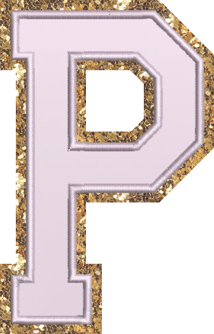 Jumbo Lilac Glitter Varsity Letter Patch
