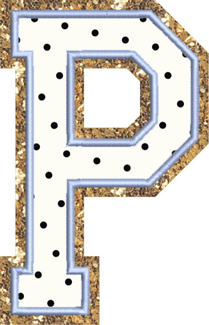 Jumbo Blanc Dot Varsity Letter Patch - Stoney Clover Lane