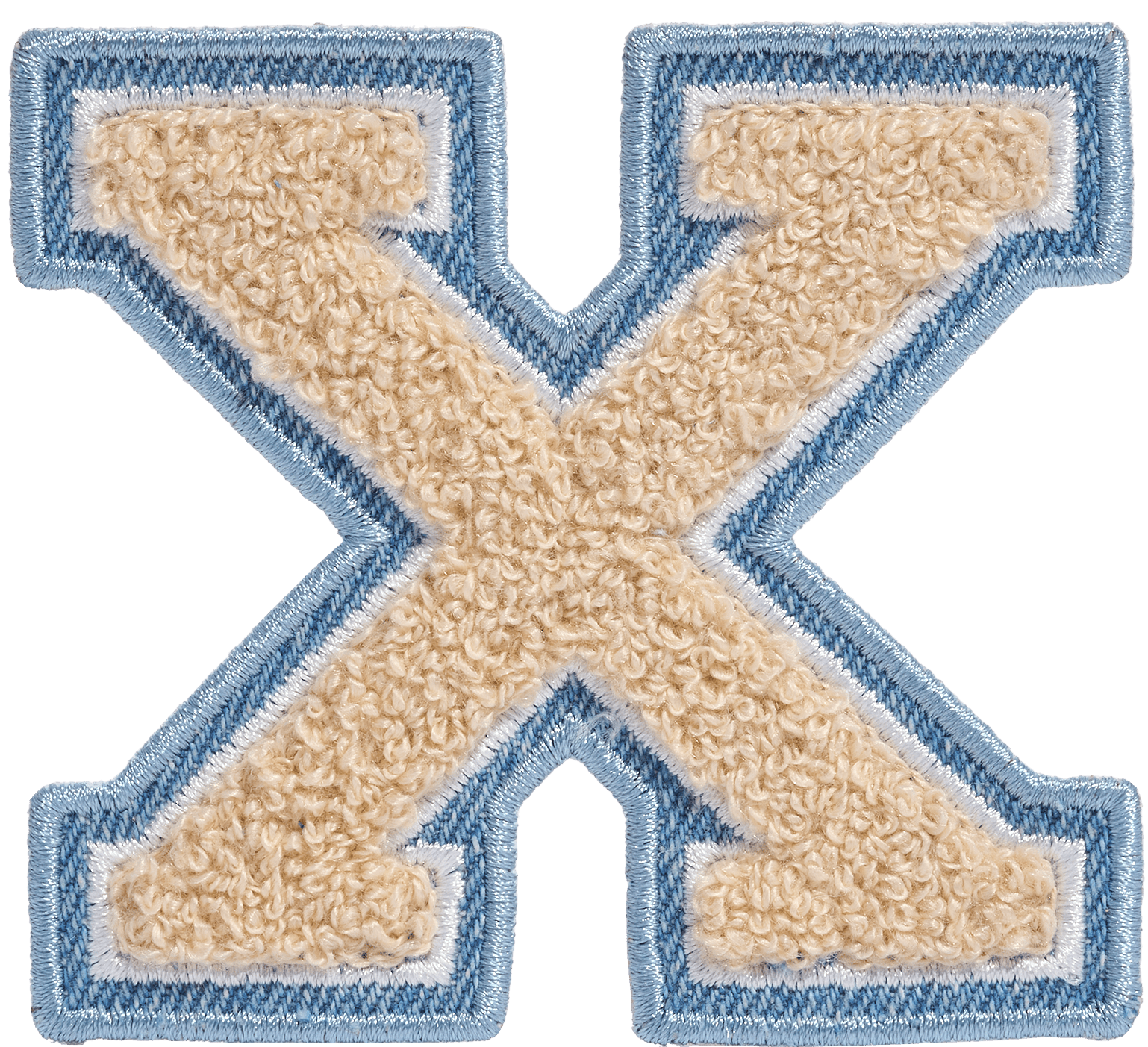 Sand Denim Varsity Letter Patch