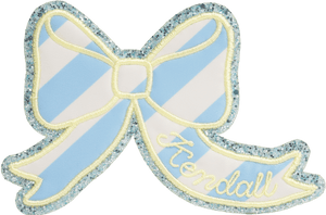Periwinkle Stripe Bow Patch