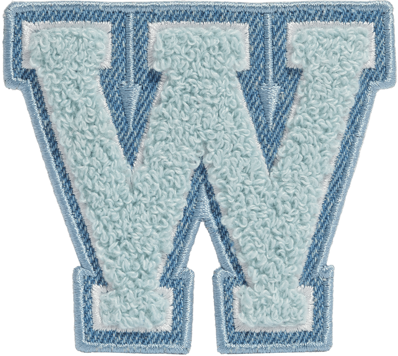 Sky Denim Varsity Letter Patch