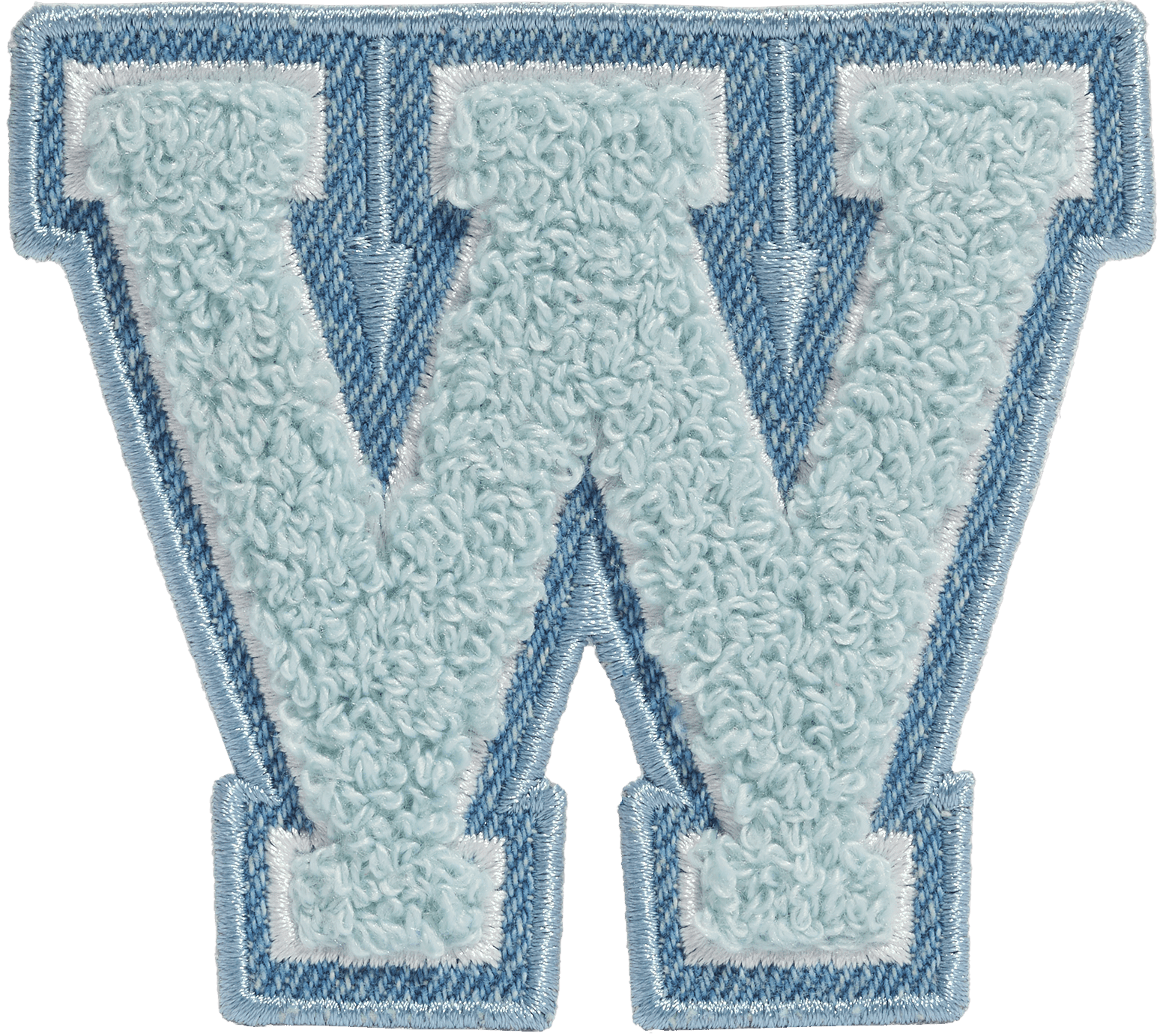 Sky Denim Varsity Letter Patch