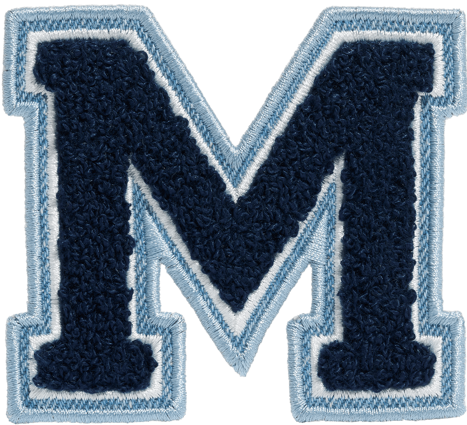 Sapphire Denim Varsity Letter Patch
