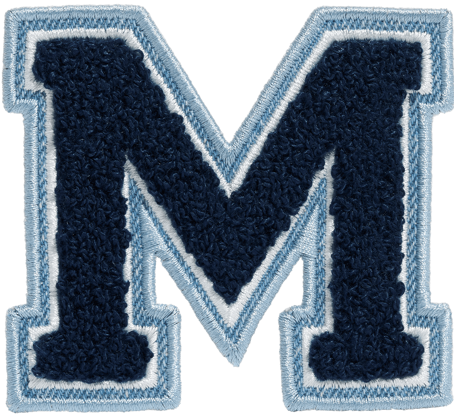 Sapphire Denim Varsity Letter Patch