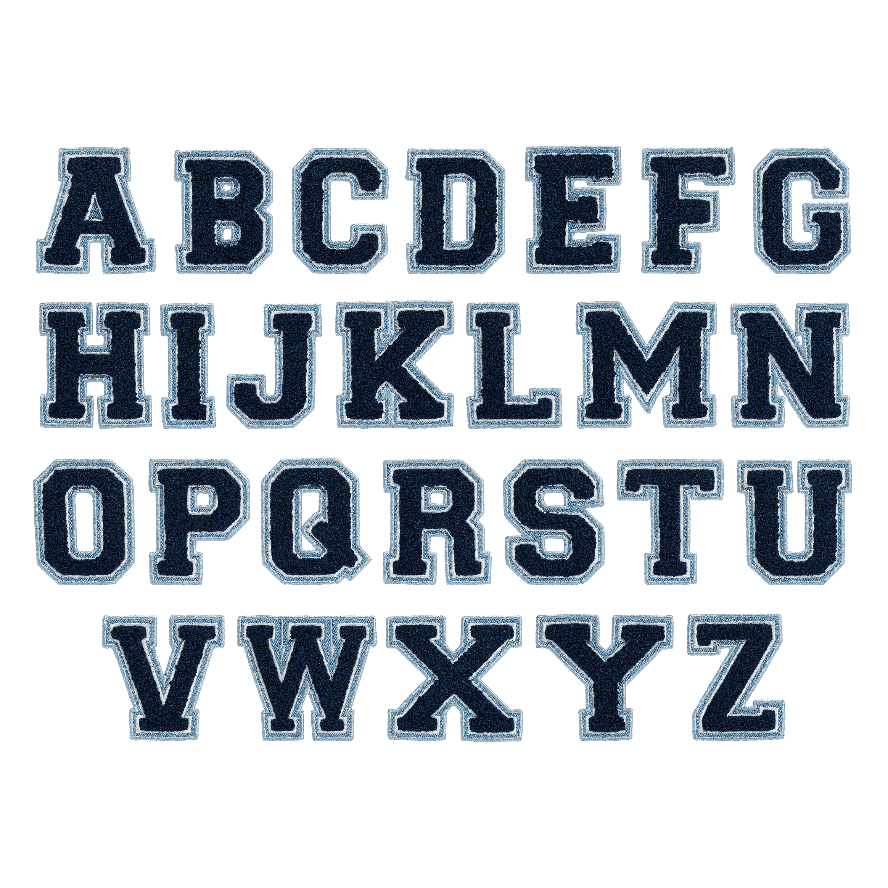 Sapphire Denim Varsity Letter Patch
