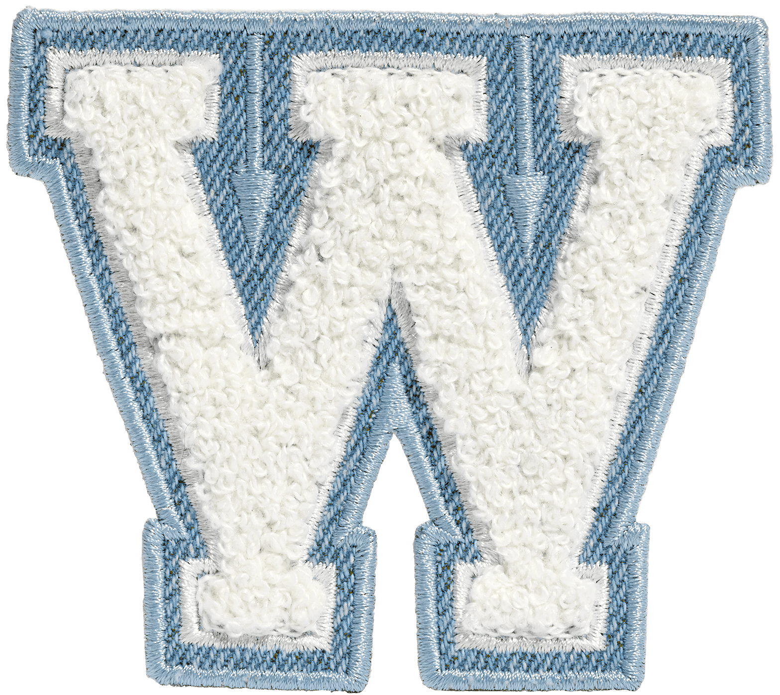 Blanc Denim Varsity Letter Patch