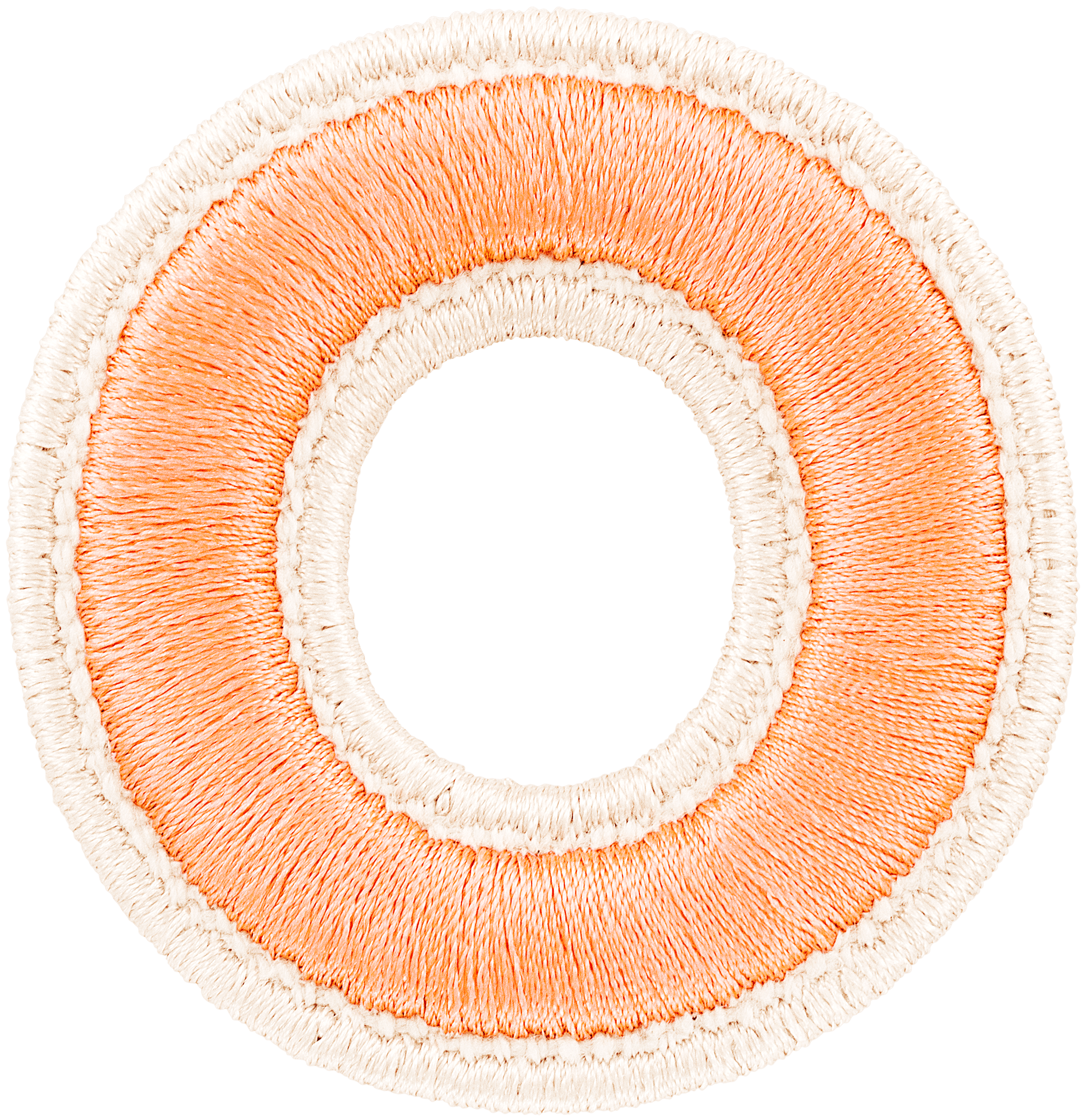 Peach Rolled Embroidery Letter Patch