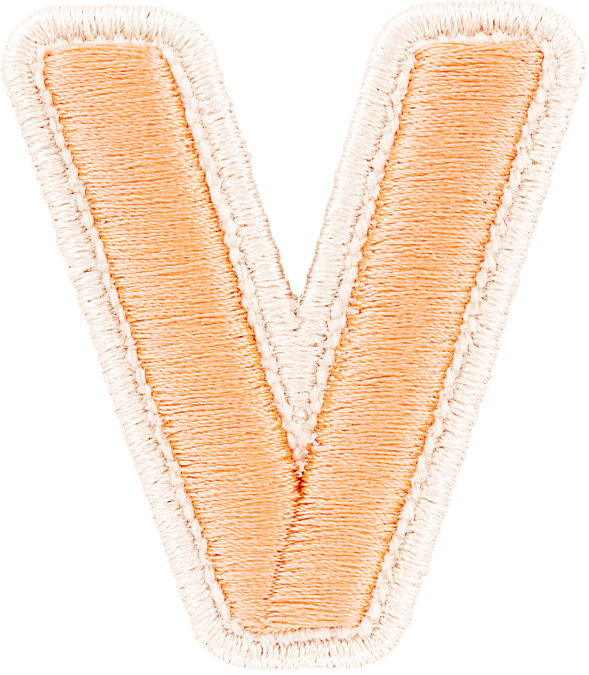 Peach Rolled Embroidery Letter Patch